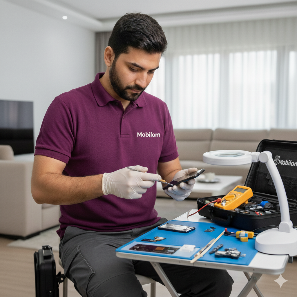 تعمیر موبایل در محل تهران با تکنسین mobilom