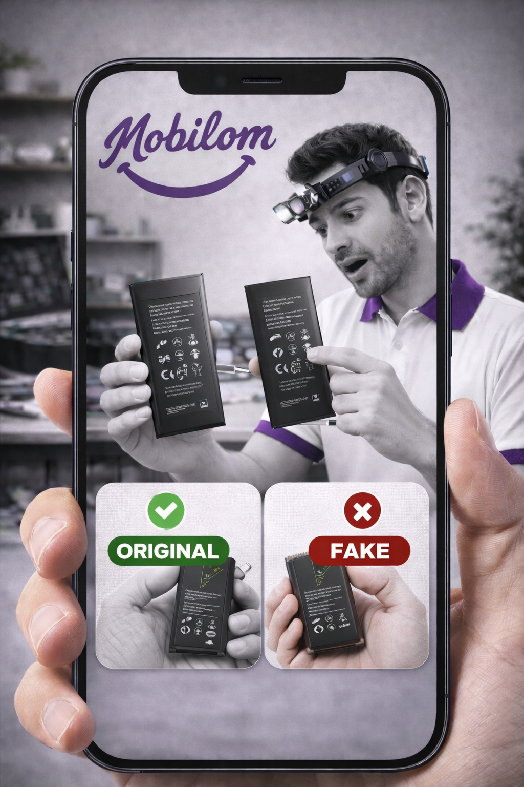 تشخیص قطعه اصلی موبایل با تقلبی